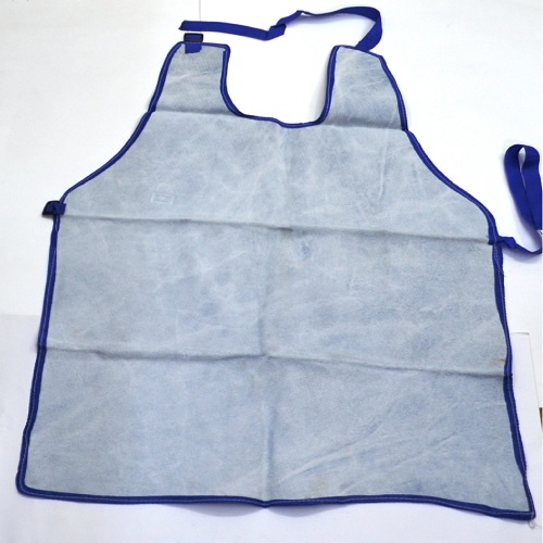 Gripwell White Single Piece Heavy Leather Apron, Size: 24 x 36 inch