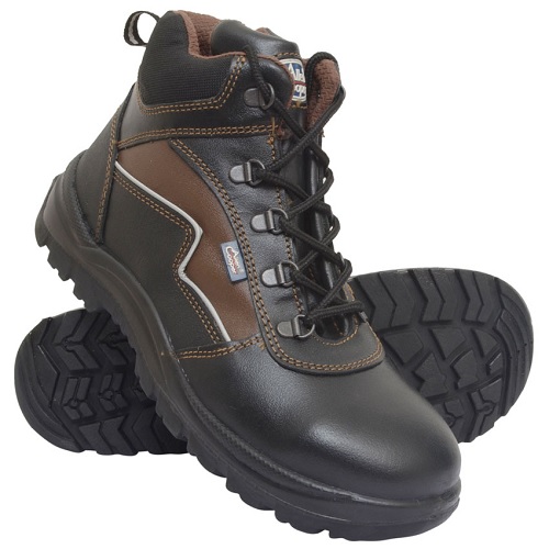Allen Cooper AC-1170 Black Steel Toe Safety Shoes, Size: 10