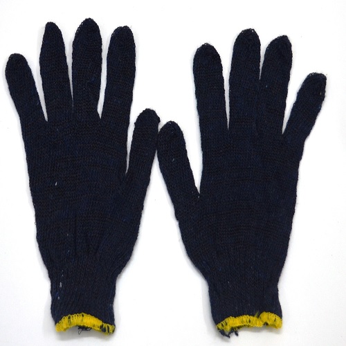 Gripwell GCKG 70 Blue Cotton Knitted Gloves, Length: 9.75 inch