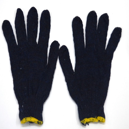 Gripwell GCKG 40 Blue Cotton Knitted Gloves, Length: 9 inch