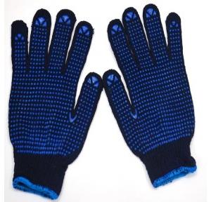 Gripwell GDBB 60 Blue Knitted Blue Dotted Gloves, Length: 9.25 inch