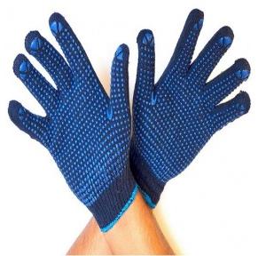 Gripwell GDBB 50 Blue Knitted Blue Dotted Gloves, Length: 9.25 inch