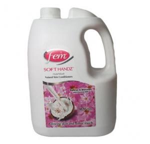 Fem Soft Handz Hand Wash Liquid, 5 Ltr (Saffron & Blossom with Coconut Milk)