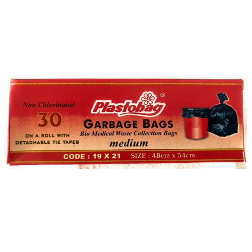 Plastobag Garbage Bag Medium 19x21 Inch 40-50 Micron ( Pack Of 10 Pcs)