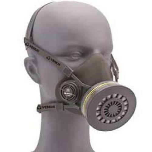 Venus V-500 7500A1P1 Combo Half Face Piece Respirator Grey Single Ov Filter & Part, 15030