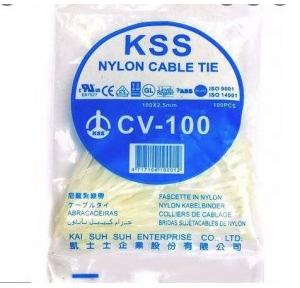 KSS Nylon Cable Tie 100mm (Pack of 100 Pcs) White