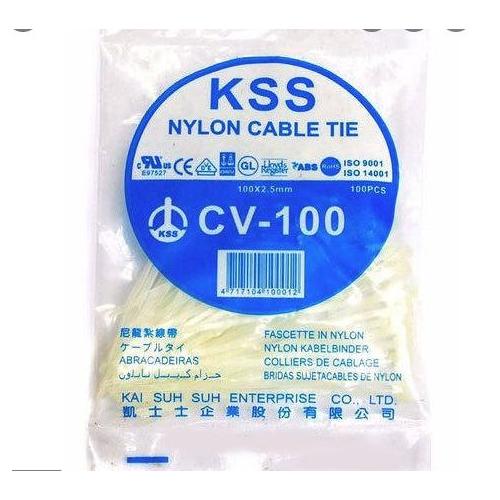 KSS Cable Tie Nylon 100 MM White Pack of 100