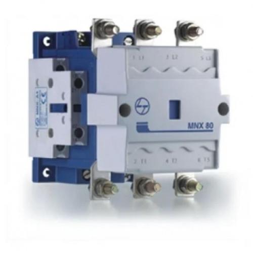 L&T Power Contactors MNX 80, CS97077 With Add On Auxillary Contact Block MNX-A1, Contact Arrangement 3No-1NC