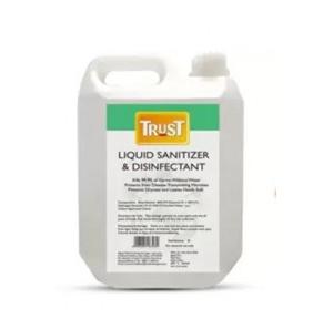 Trust Liquid Sanitizer and Disinfectant  80% Ethyl Alchol, 5 Ltrs