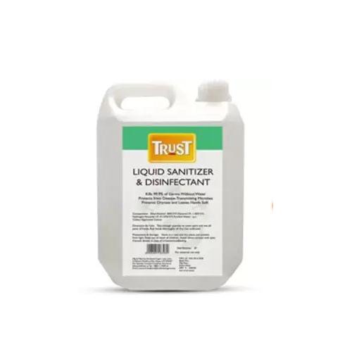 Trust Liquid Sanitizer and Disinfectant  80% Ethyl Alchol, 5 Ltrs