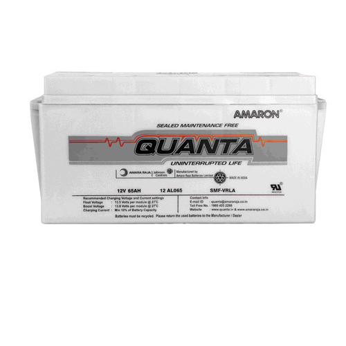 Amaron SMF Battery Quanta 65 AH 12V For 10 KVA x 2 Nos.