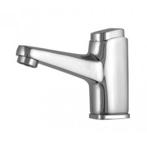 Dolphy Self-Closing Water Saving Time Delay Basin Sink Tap Chrome Plated+Brass (Inner) Silver DSPT0001