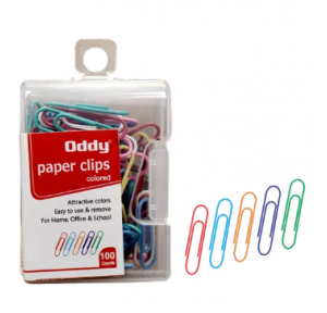Oddy Paper Clips Colored, 	28 mm  X 7 mm, Multicolored, PCC-D100 Pack Of 100 Pcs