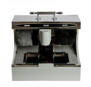 Dolphy Shoe Shining Machine with Sole Cleaner 304 Wood Stainless Steel 40 W Silver DSPM0007