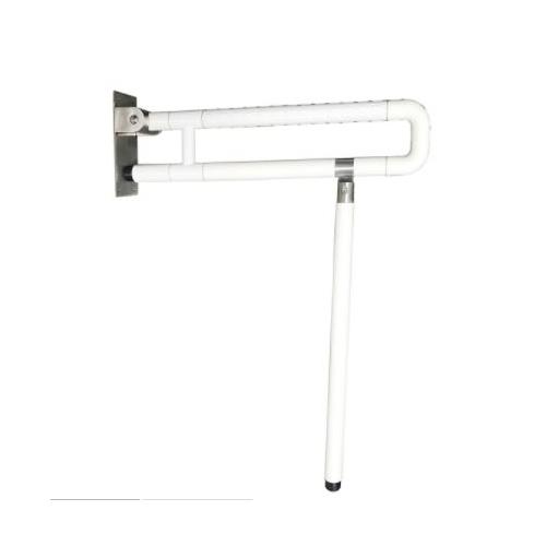 Dolphy Handicap Grab Bar Foldebale WC Area with Stand Stainless Steel Tube Coated With 5mm Nylon 200 Kg 605 mm DHGB0005
