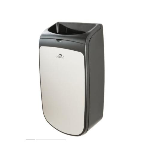 Dolphy Wall Mounted Dustbin DWBN0001 Cover Plate Silver Color Size 40x66.5x12.5cm SS202 25 Ltr