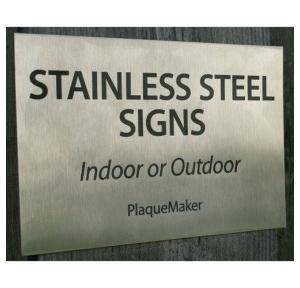 Signage Board Engraved Black Stainless Steel Single 18x24