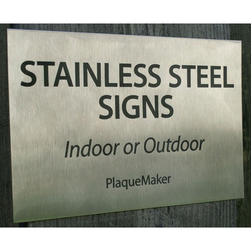 Signage Board Engraved Black Stainless Steel Single 18x24