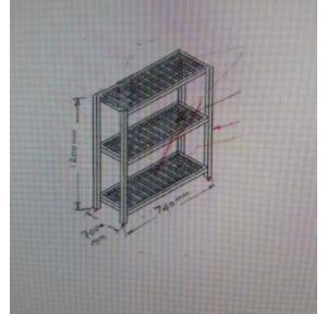 SS Angle Frame of 32x32x16SWG Thick, Handle To Move Made out of Dia 1-1/2