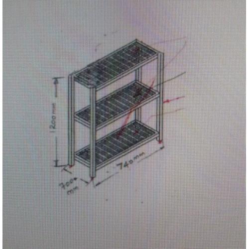 SS Angle Frame of 32x32x16SWG Thick, Handle To Move Made out of Dia 1-1/2