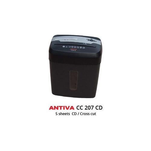 Antiva Paper Shredder Machine CC207CD Cross Cut Shred Capacity 5-6 Sheets Weight-3.5Kg Approx, Waste Volume-11Liters,Dimensions 310x200x295 mm, Auto On/Off & Thermal Cut off , Can Shred Paper CD, DVD , Credit Cards & I-Cards