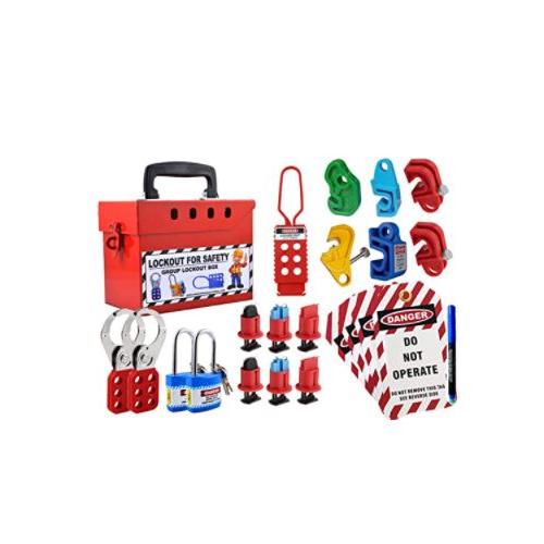 Loto Group Lockout Tagout Loto Kit 16 Items With Box