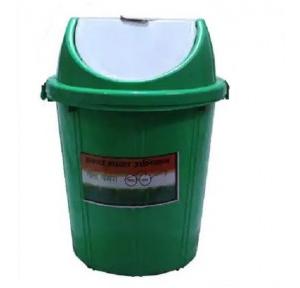 Swing Dustbin Green Color Plastic 60 Ltr