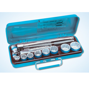 Taparia Socket Set 12.7mm Square Drive Bihexagonal And Hexagonal S-14MXL, S-14HXL 22 Sockets  And 5 Accessories  8To 32mm