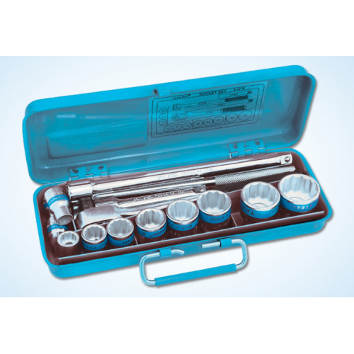 Taparia Socket Set 12.7mm Square Drive Bihexagonal And Hexagonal S-14MXL, S-14HXL 22 Sockets  And 5 Accessories  8To 32mm