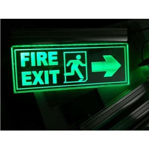 LED Fire Exit Signage Writing Visibility From Both Sides  12 x 6 Inch
