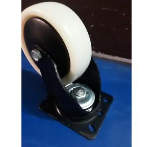 Trolley Revolving Nylon 80kg capacity Wheel, 100x32 mm (Plate Size:- 103x80mm)