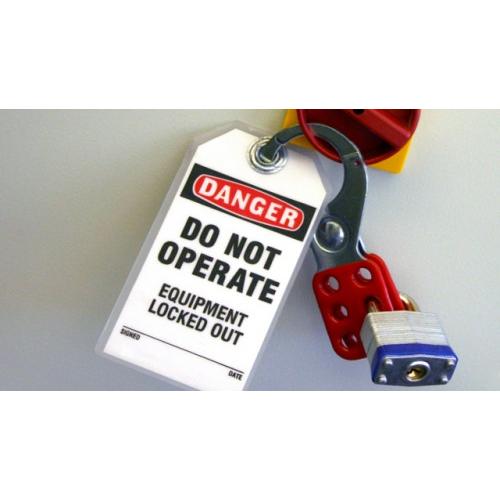 LOTO Electrical Equipment PVC sheet Lockout/Tagout, 140x80 mm