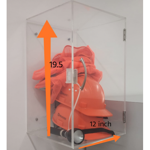 Acrylic Safety Box With Aluminium Angle Frames 12x12x19.5 inch, 5mm Acrylic
