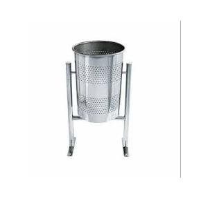 Pole Mounted Dustbin Size 12x 28 Inch Pole Height - 32 Inch Silver Color SS202 55 Ltr