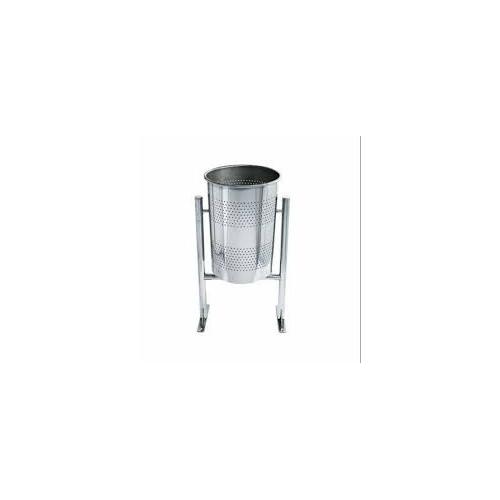 Pole Mounted Dustbin Size 12x 28 Inch Pole Height - 32 Inch Silver Color SS202 55 Ltr