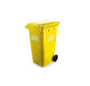 Aristo Wheel Waste Bin Plastic Yellow, 120 Ltr