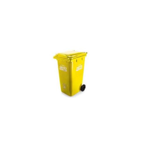 Aristo Wheel Waste Bin Plastic Yellow, 120 Ltr