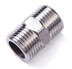 Steel Chrome Plated Hex Nipple 1/2 Inch To 1/2 Inch Diameter Male Threaded 1 Inch Length