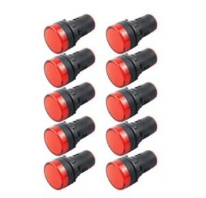 Panel Mount LED Indicator, 240V AC (Red), (Pack of 10 pcs)