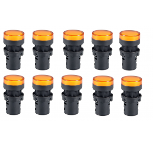 Panel Mount LED Indicator, 240V AC (Yellow), (Pack of 10 pcs)