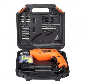 Black+Decker HD555KA50 550W 13mm Variable Speed Reversible Impact Drill Kit with 50 Accessories Kitbox