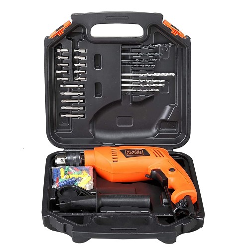 Black+Decker HD555KA50 550W 13mm Variable Speed Reversible Impact Drill Kit with 50 Accessories Kitbox