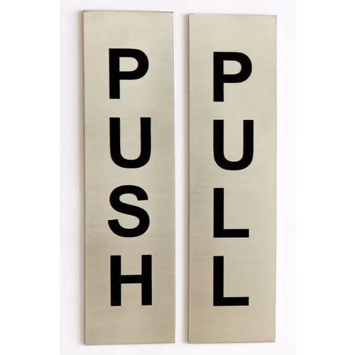 Push or Pull Plate SS 202, 7x2 Inch