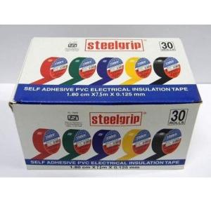 Steelgrip Multicolor PVC Insulation Tape Red Yellow Green Blue Black 1.7cm x 6.5m x 0.125mm (Pack of 5 Pcs)