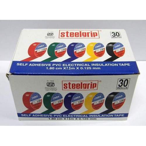 Steelgrip Multicolor PVC Insulation Tape Red Yellow Green Blue Black 1.7cm x 6.5m x 0.125mm (Pack of 5 Pcs)