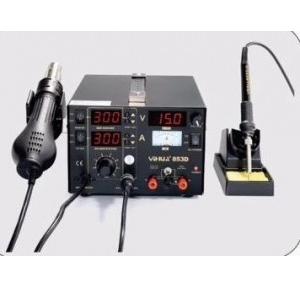 Soldering Station Solder Rework Tool Set with Hot Air Gun Welder Power Supply, Nozzles + Iron Tips