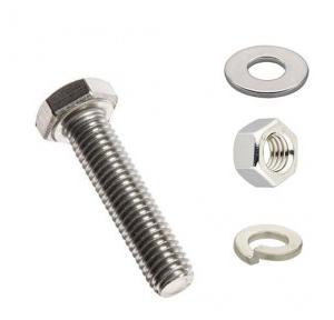 SS Nut Bolt 12mm x 75mm Double Washer With Spring Washer