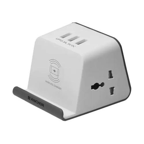 Anchor Smart 10A 1A Wireless Extension Socket 3A 3 USB Ports, 1.5Mtr, 22055