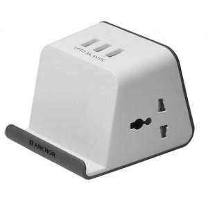 Anchor Smart 10A Extension Socket 3A 3 USB Ports, 1.5Mtr, 22050