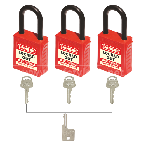 Polyamide Nylon Lockout Safety Padlock, Model : ES - DEL - KD + M